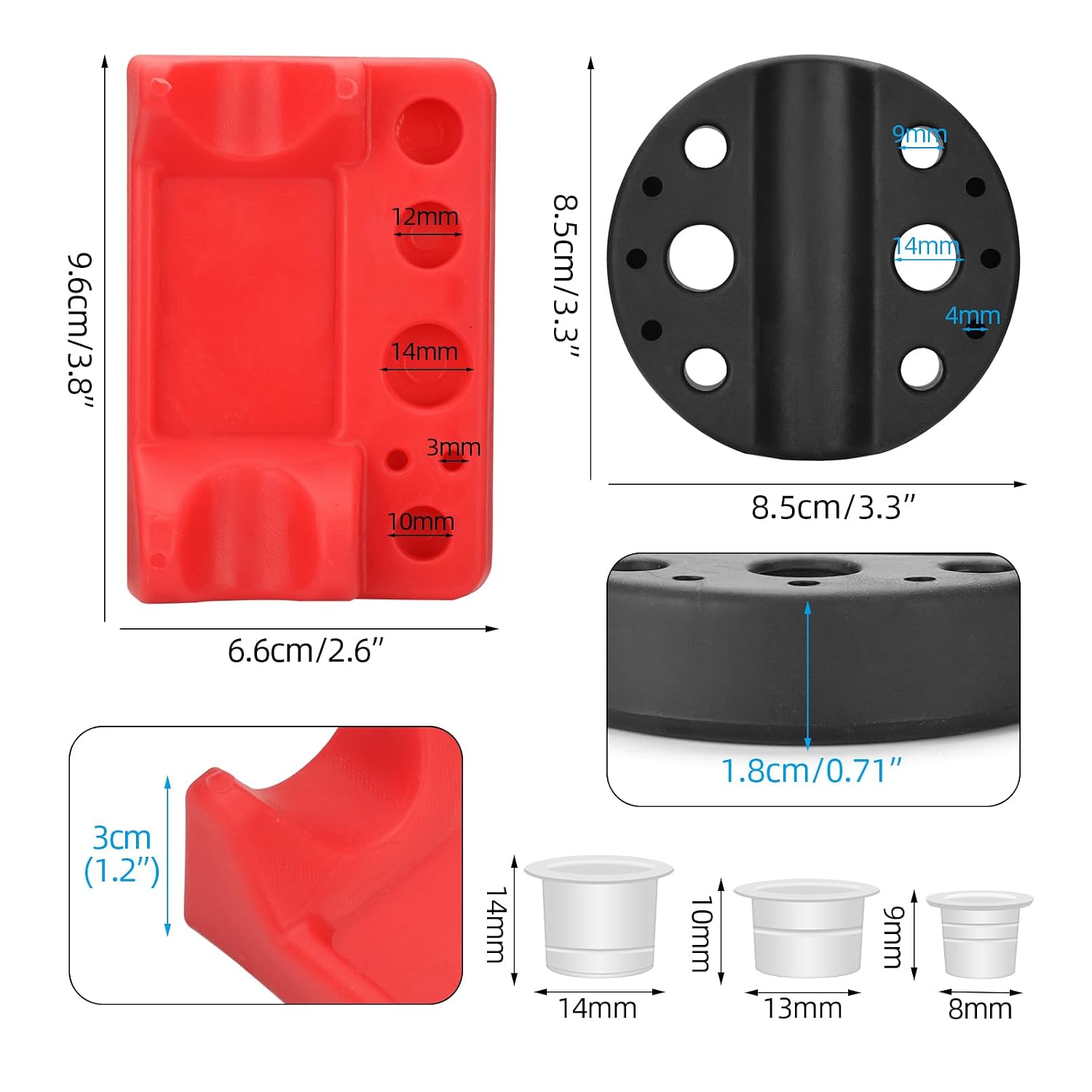 ATOMUS 152pcs Tattoo Ink Caps Kit with 2pcs Cup Holders 150pcs Mixed S M L Tattoo Ink Cups 4 Holes 6 Holes Ink Caps Holder for Tattoo Ink Tattoo Supplies Tattoo Sets