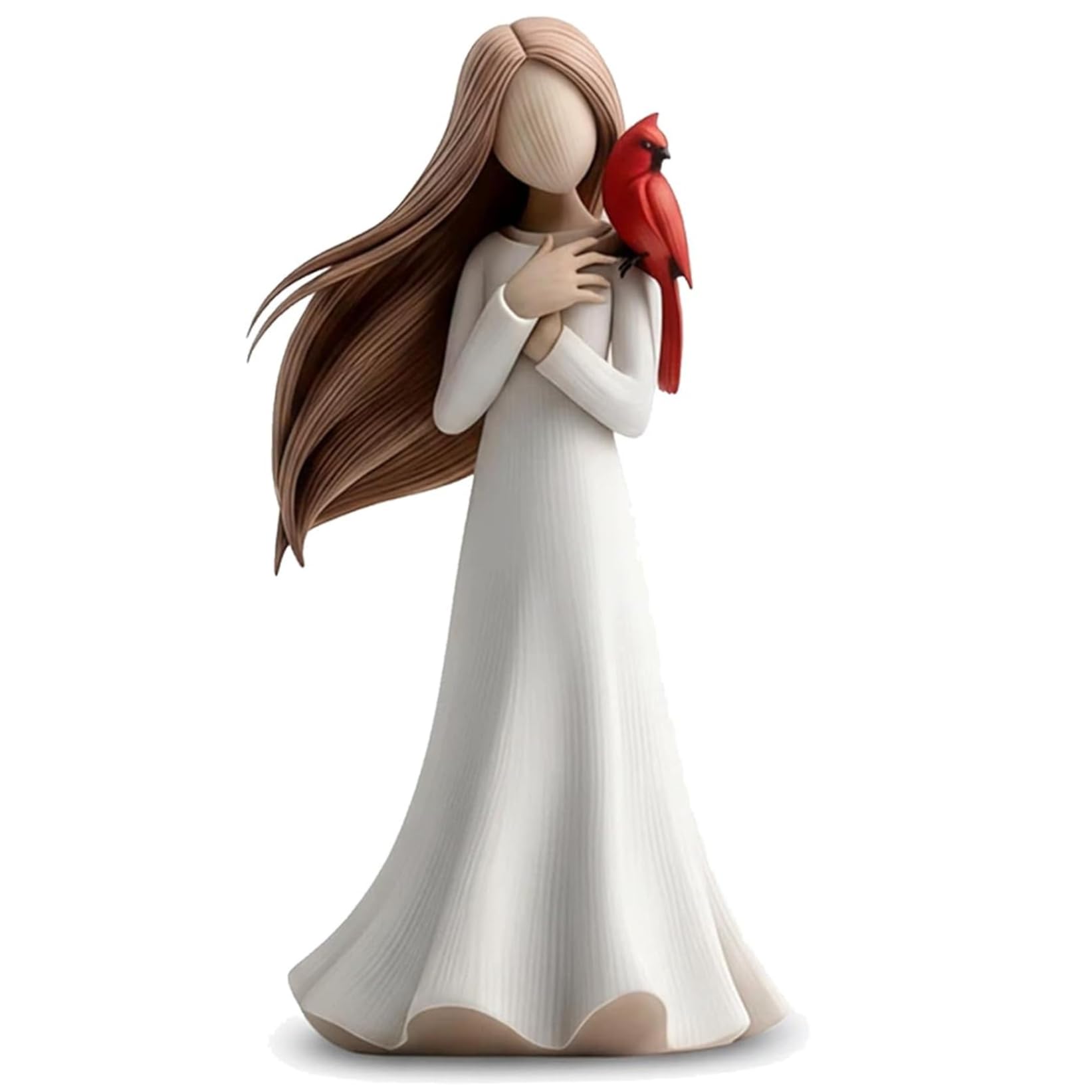 Whyzsjnclg Cardinal Figurine, Remembrance Love and Serenity Red Cardinal Figurine, White Resin Memorial Ornament with Red Bird for Sympathy for Daily Use