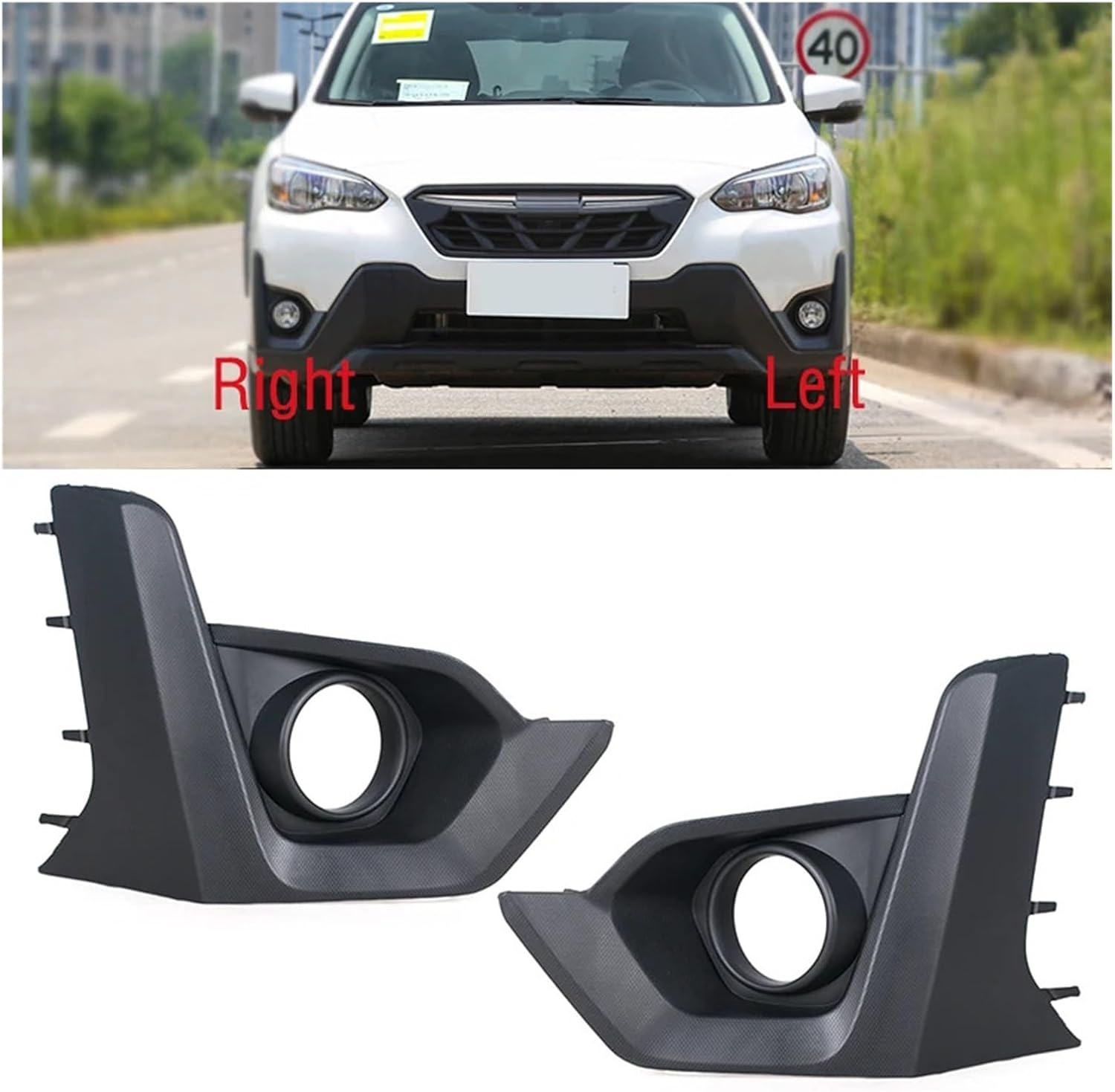 WOZLO Auto Parts Fit for Subaru XV Crosstrek 2021 2022 Front Bumper Fog Light Lamp Frame Cover Foglamp Trim Cap Hood Lid Bezel 57731FL860 57731FL870 Fashionable(1pc Left)