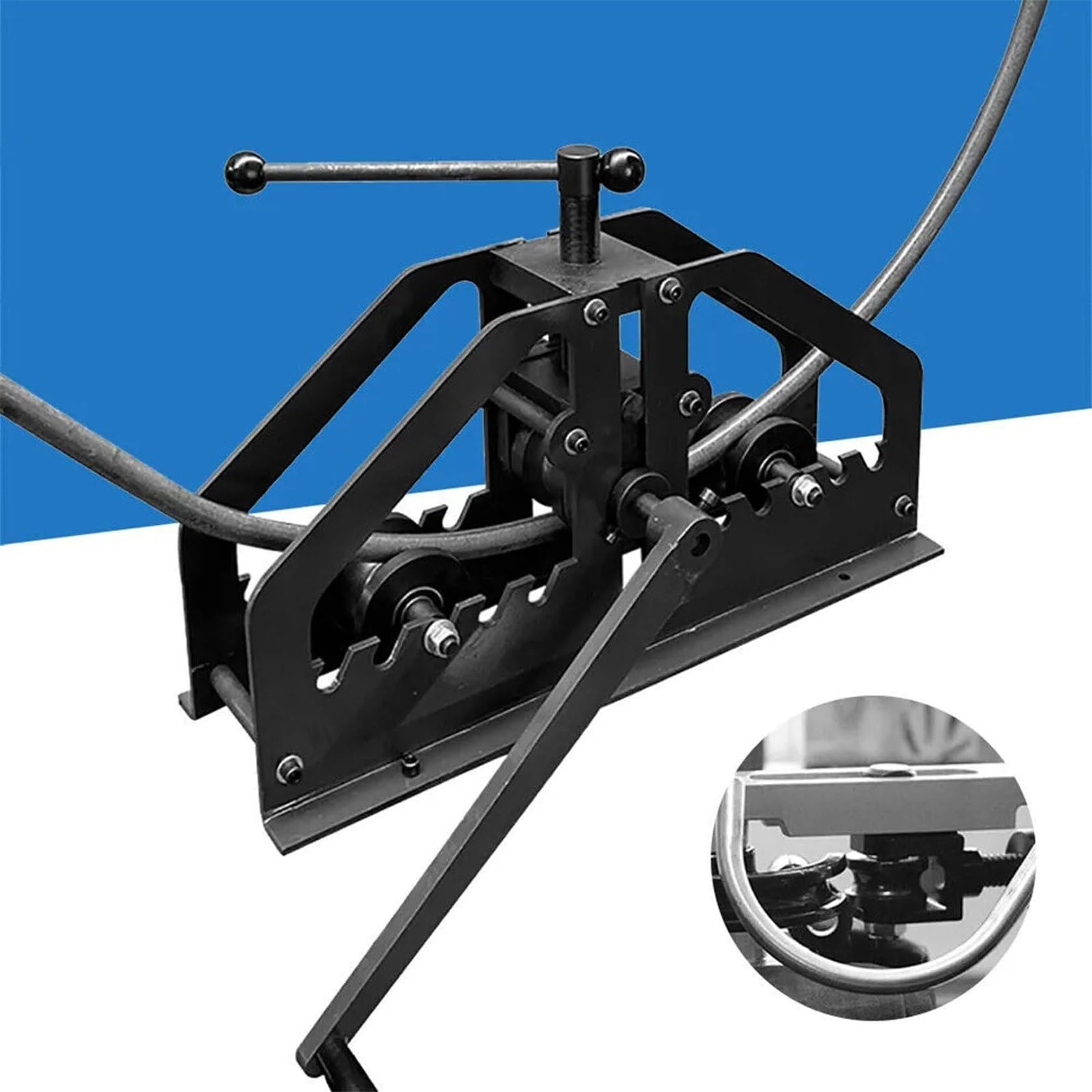 Cintreuse manuelle pour tube carré de 3,8 cm à 2 rouleaux ronds pour chauffage