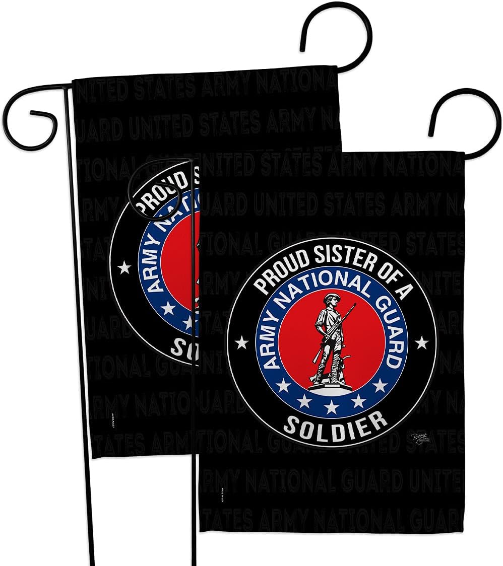 Army Proud Sister Soldier Garden Flags Pack Armed Forces National Guard ANG United State American Military Veteran Retire Official Support Our Troops Gift Yard House Double-Sided 13 X 18.5