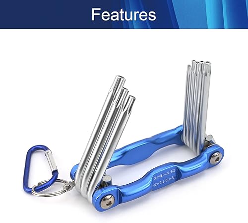 Miniatura 3 de Aicosineg Llaves hexagonales, juego de llaves hexagonales, 8 en 1 plegable com, llave para herramienta de reparación