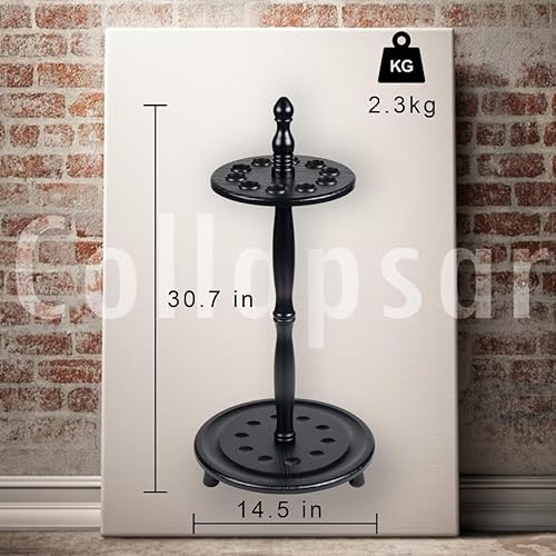 Miniatura 4 de Collapsar Soporte para palos de billar, soporte para tacos de billar con capacidad para 10 tacos y un juego completo de bolas, estante de madera