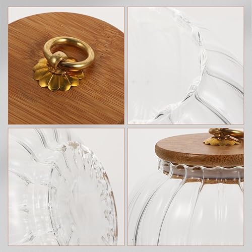 Miniatura 5 de BESTOYARD Tarro de almacenamiento de calabaza de Halloween de 27.1 fl oz, recipiente de almacenamiento de alimentos de vidrio transparente con tapa