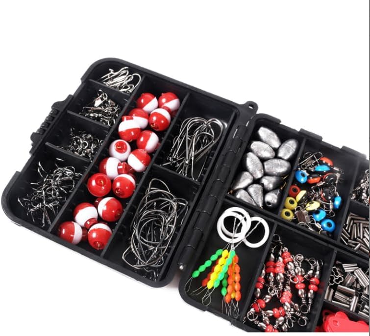 273PCS Fishing Accessories Kit with Fishing Pliers, Hook Remover Tool, Swivels, Hooks, Weights & Floats, Saltwater Freshwater Fishing Gear Set