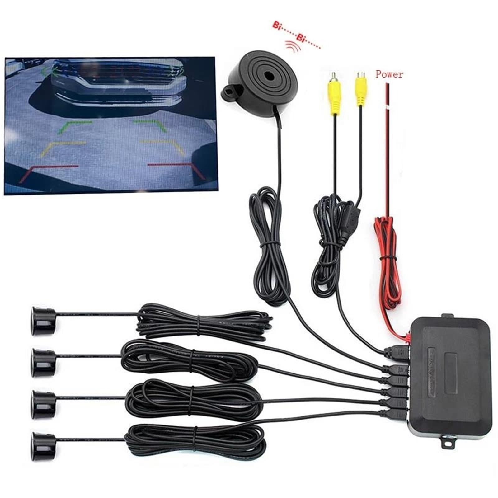 Sensor Estacionamiento PDC Kit sensores aparcamiento vídeo coche asistencia Radar marcha atrás Monitor automático pantalla Digital cámara sensores aparcamiento(Grey)