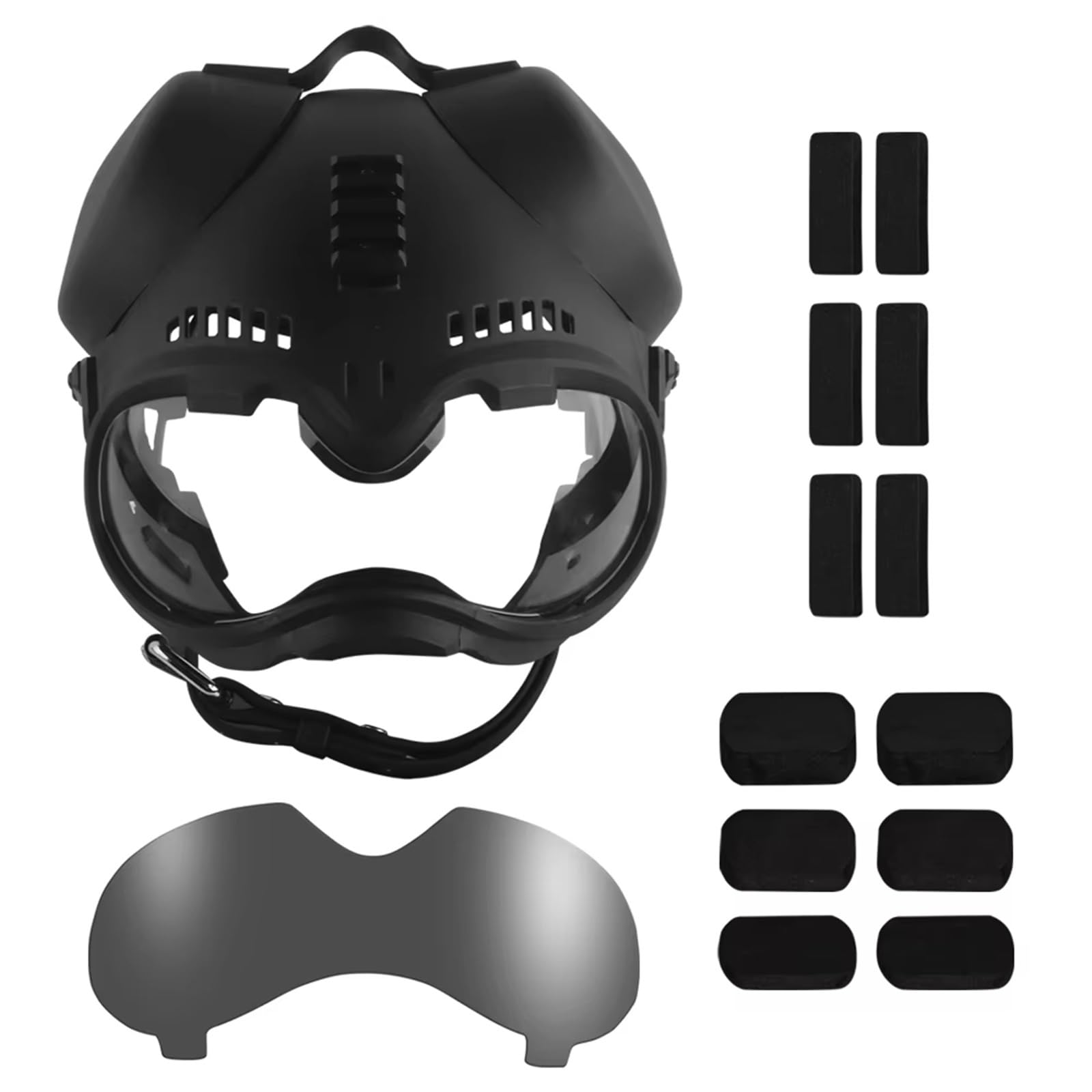 WLXW Dog Tactical Helmet With Picatinny Rail Outdoor Dog Protection Goggles For Dutch German Shepherd Similar Size(BK)