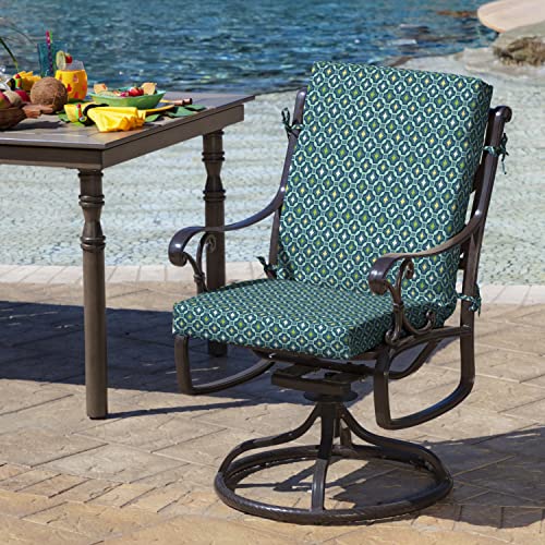 Image of Arden Outdoor Midback Chair Cushion, 18 x 16.5, Water Repellent, Fade Resistant 18 x 16.5, Alana Tile