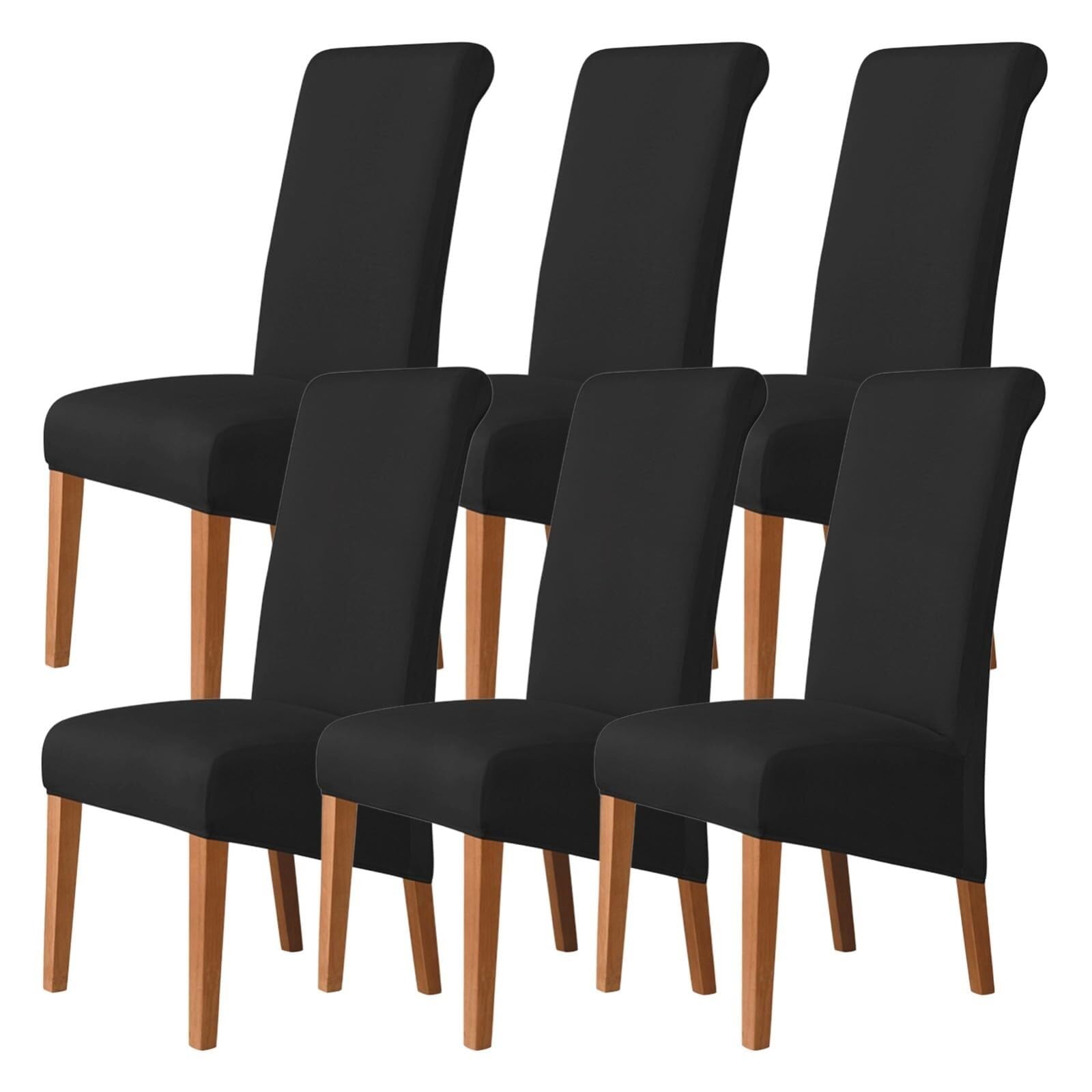 NMVAWIPT Stretch High-Back Dining Chair Covers, Removable Washable Protectors With Elastic Bottom, For Home, Restaurant, Banquet(1#,6Pcs)