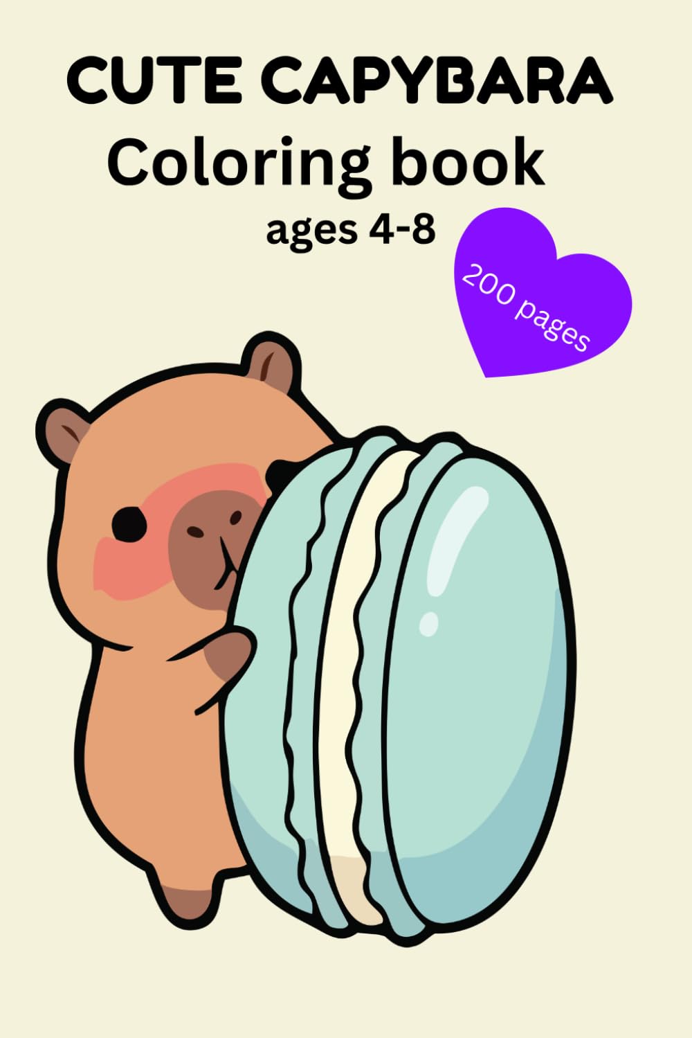cute capybara coloring book