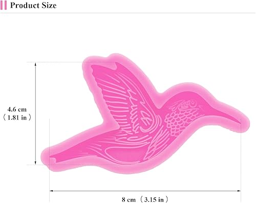 Miniatura 2 de Molde de silicona brillante para colibrí, moldes para llaveros de pájaros, molde de resina y epoxi, molde para hornear pasteles de fondant para