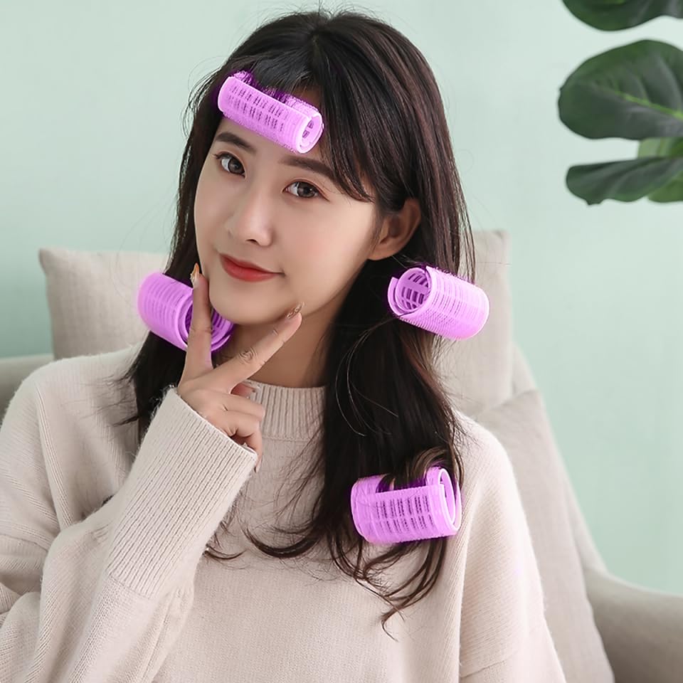 Beaupretty 20 Pcs Self Grip Plastic Hair Rollers - No Heat Curlers for Voluminous Hairstyles