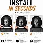 4PCS Couverture tête amusante pour voiture, mignon yeux de dessin animé Couvertures tête de voiture, protection tête siège de voiture pour siège avant automatique Décoration de Noël (D)