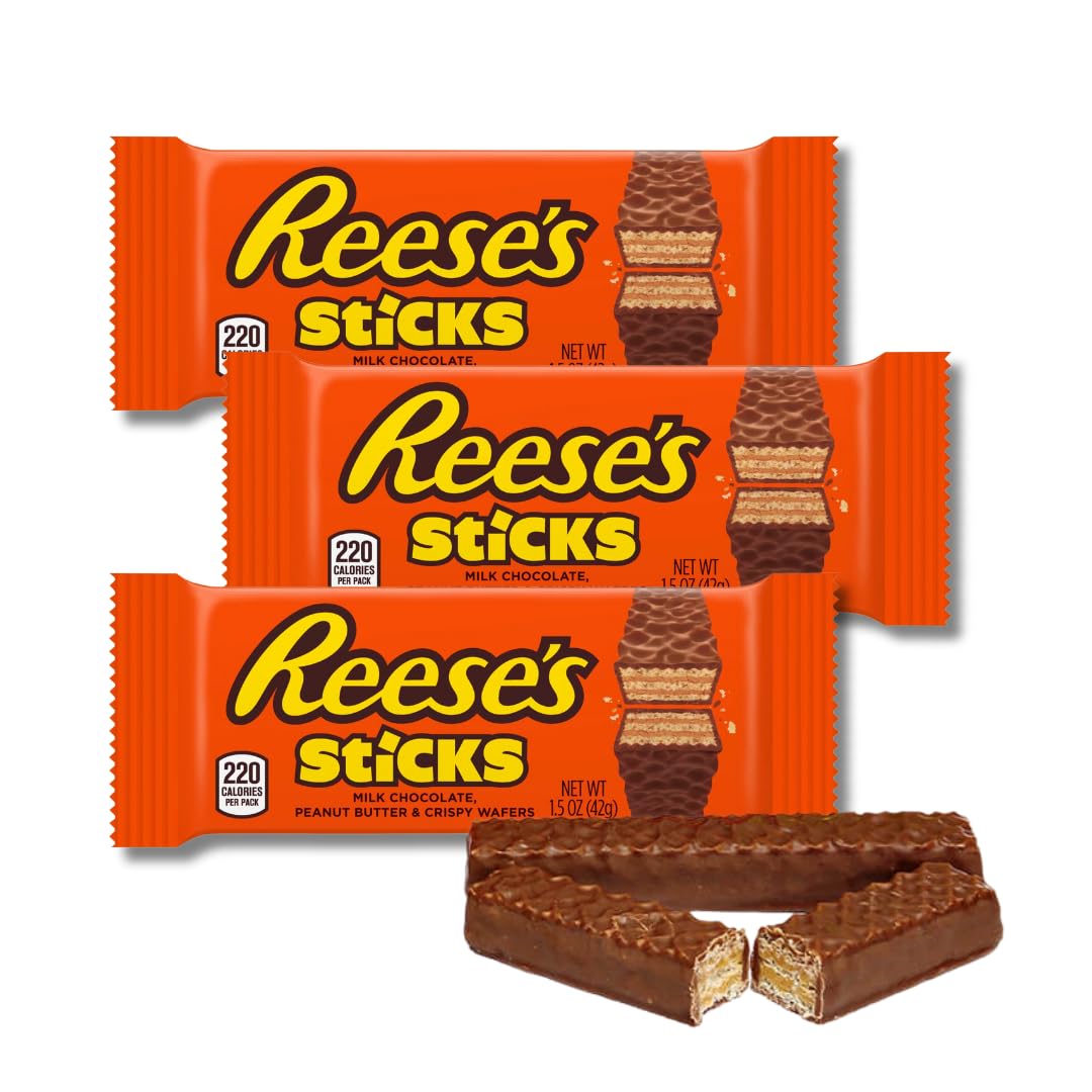Classic Full Size Candy & Candy Bars - Gift Packs of 3 By Lyza's Sweets & Treats (Reese Sticks)