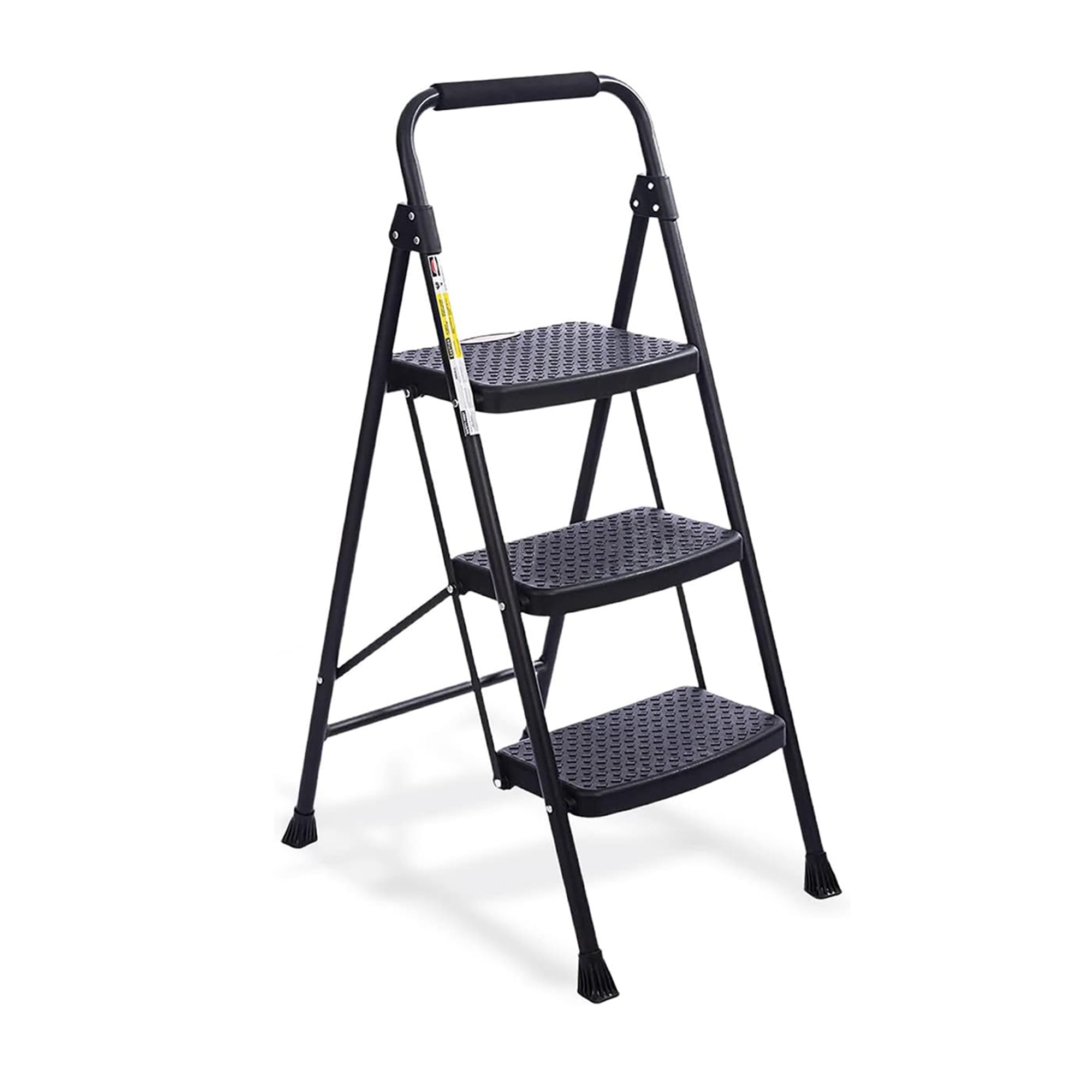 3 Step Ladder, Folding Step Stool w/Wide Anti-Slip Pedal for Adults, Strong Load-Bearing Ladder w/HandGrip, Lightweight Safety Stepladder for Household Office Kitchen Garden