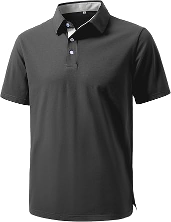 JEMLDL Mens Golf Shirts Dry Fit Short Sleeve Slim Fit Performance Moisture Wicking Casual Collared Golf Polo Shirts for Men