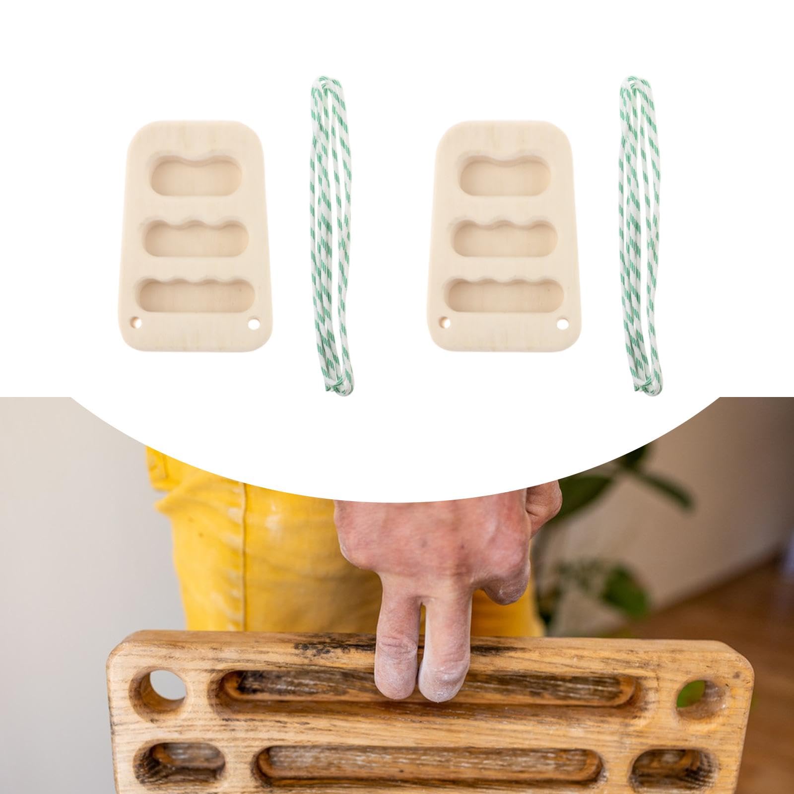 Menolana 2 Pieces Hung Board for Climbing Pull up Fingerboard Upper Body Workouts Wooden Rock Climbing Holds for Doorway Climbers Wall