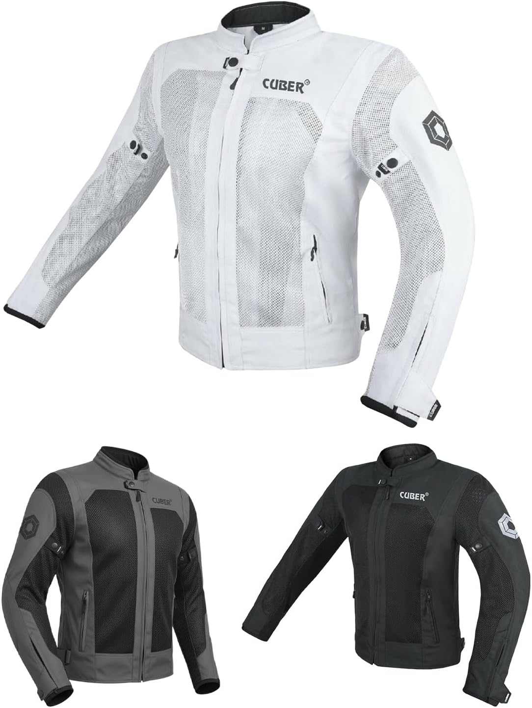 CUBER MOTORCYCLE BREATHABLE MESH JACKET MENS WITH CE ARMOR BIKERS RACING GEAR, SUMMER MOTORBIKE PROTECTIVE JACKET