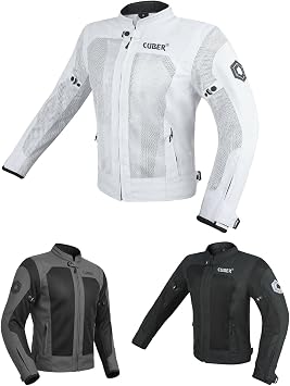 Cuber Motorcycle Mesh Jacket Riding Air Biker Jacket CE Armored Breathable Summer Motorbike Jacket Men