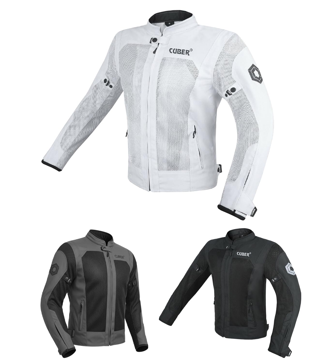 CUBER MOTORCYCLE BREATHABLE MESH JACKET MENS WITH CE ARMOR BIKERS RACING GEAR, SUMMER MOTORBIKE PROTECTIVE JACKET
