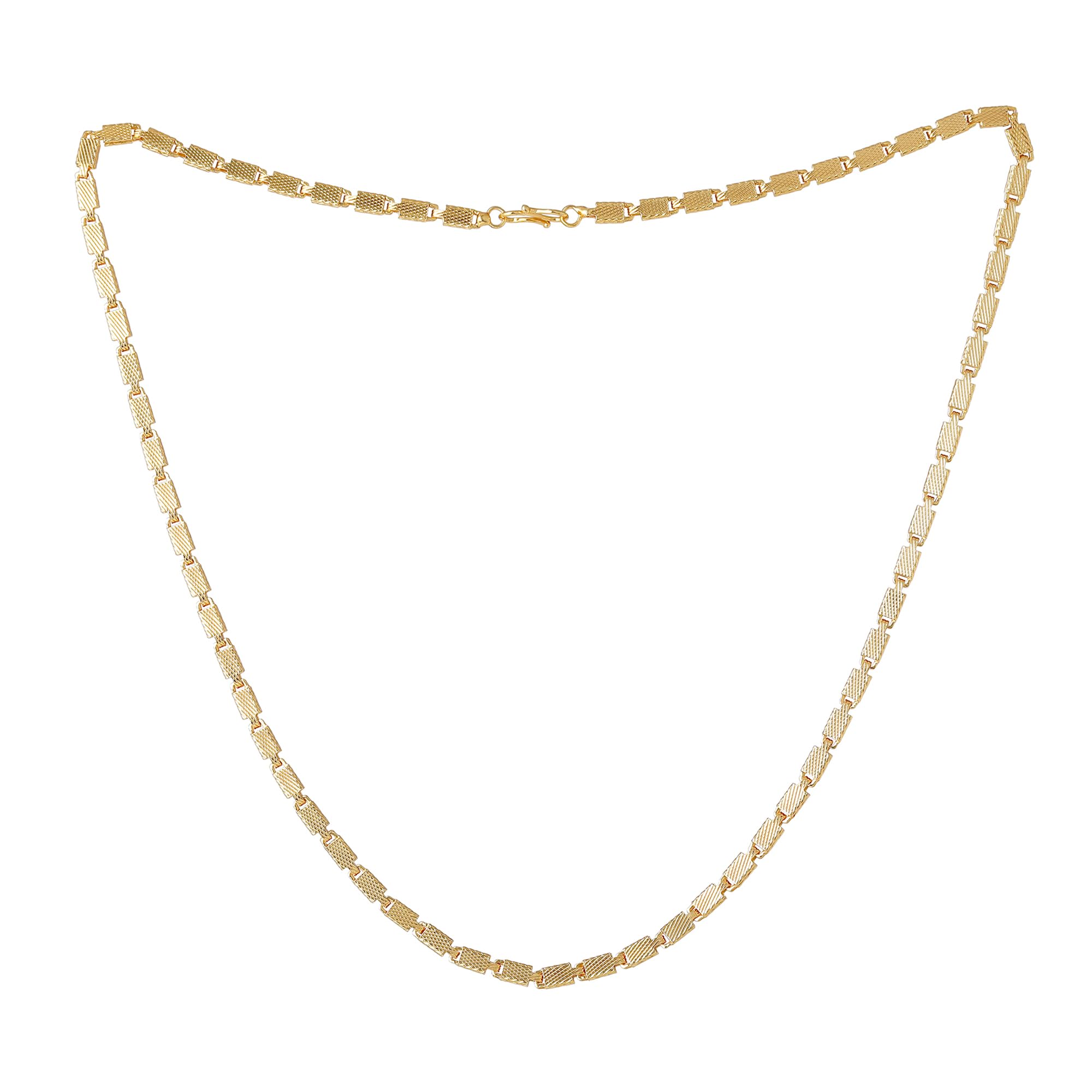 gehena by estele Fashion Jewelry Neck Chain for Men & Women: Gold Plated Stylish & Contemporary Lightweight Necklace Chain- Ideal for Casual Outfits for Women, Boys and Men's (Unisex)-OSAK004-IG CHAIN-picture-27