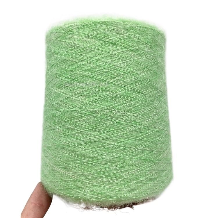 Hilo de mohair suave - Ovillos de 500-950 g for crear bufandas, suéteres y chales hechos a mano - Suministros for tejer sin enredos(Young Green)