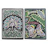 2Packs Diamond Painting Notebook Kits Peacock Butterfly Plants Cover Leather 5D Special Shaped...