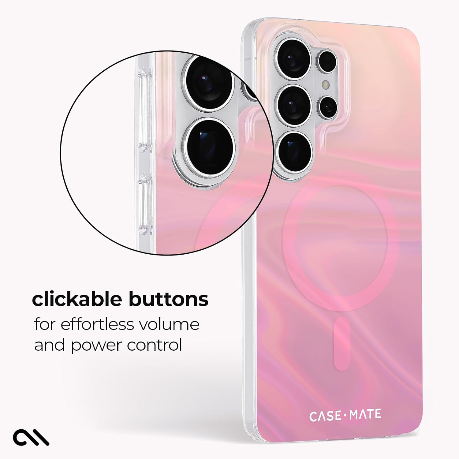 Case-Mate Soap Bubble Samsung Galaxy S26 Ultra Case [Magnetic and Wireless Charging] - Phone Case for Women w/12ft Drop Protection - Magnetic Cover for Samsung Galaxy S26 Ultra 6.9" - Peach Iridescent