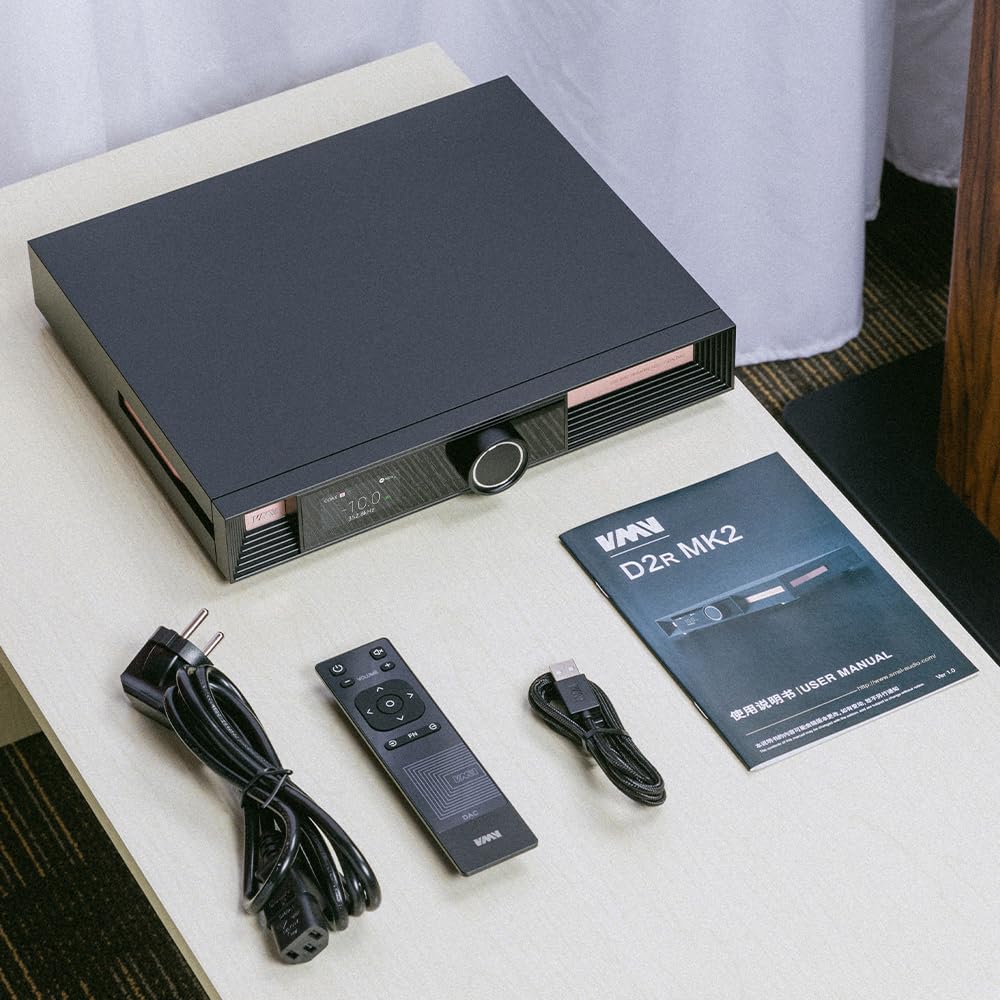 SMSL VMV D2R MK2 High-End DAC, ROHM BD34302EKV Flagship-Chip, MQA-CD Vollständige Dekodierung, XMOS XU-316, 32-Bit/768-kHz DSD512, SC-OCXO Uhr, LDAC Bluetooth 5.1, Symetrischer Desktop-Audio-Decoder