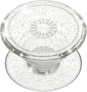 PopSockets Japan PopSockets Japan PopGrip Clear Glitter Silver 星尘 闪光 透明 弹出握柄 智能手机握柄&支架