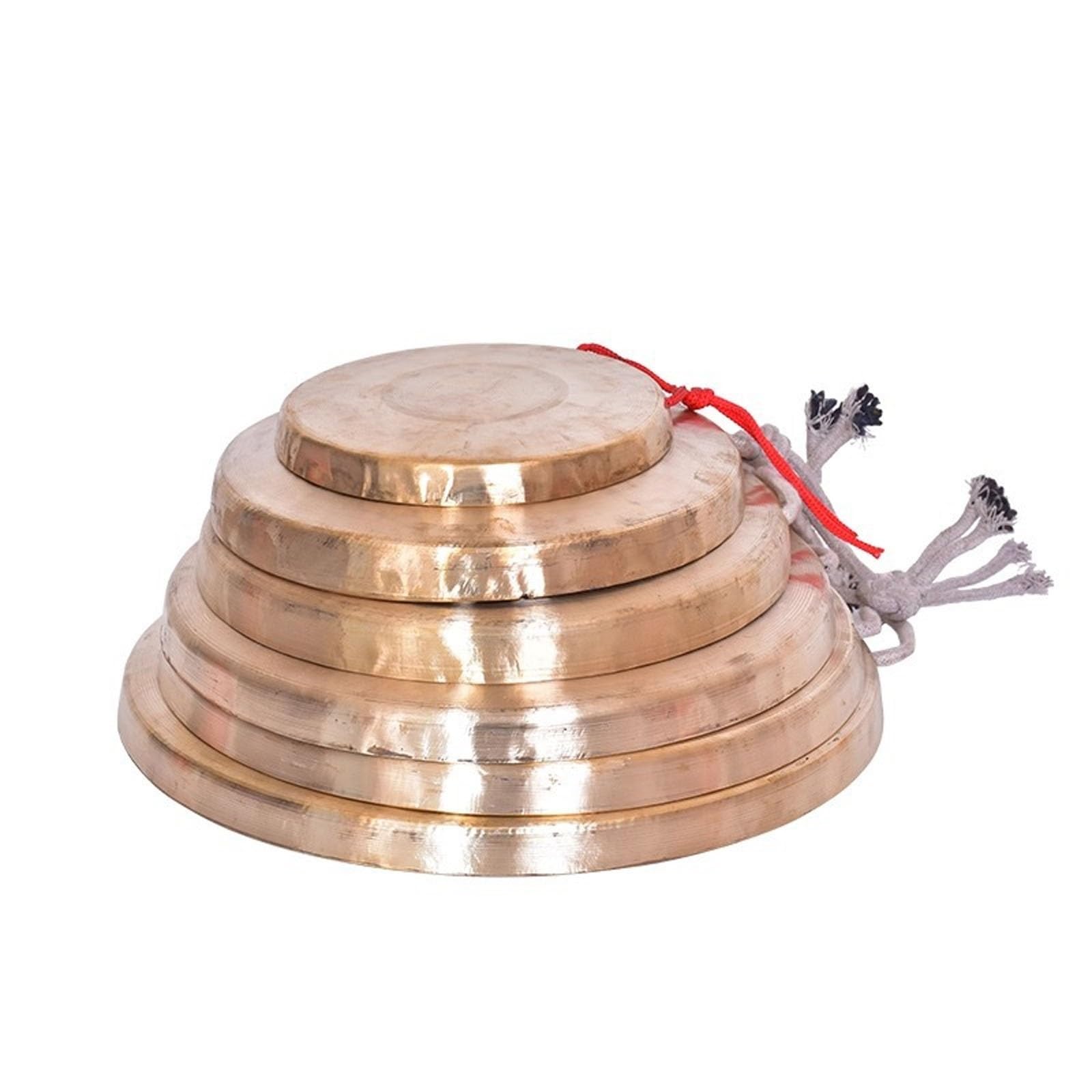 Gong portatile in rame con martello in legno, strumento a percussione in ottone per meditazione, festival, celebrazioni e relax, ideale per terapia del suono e yoga