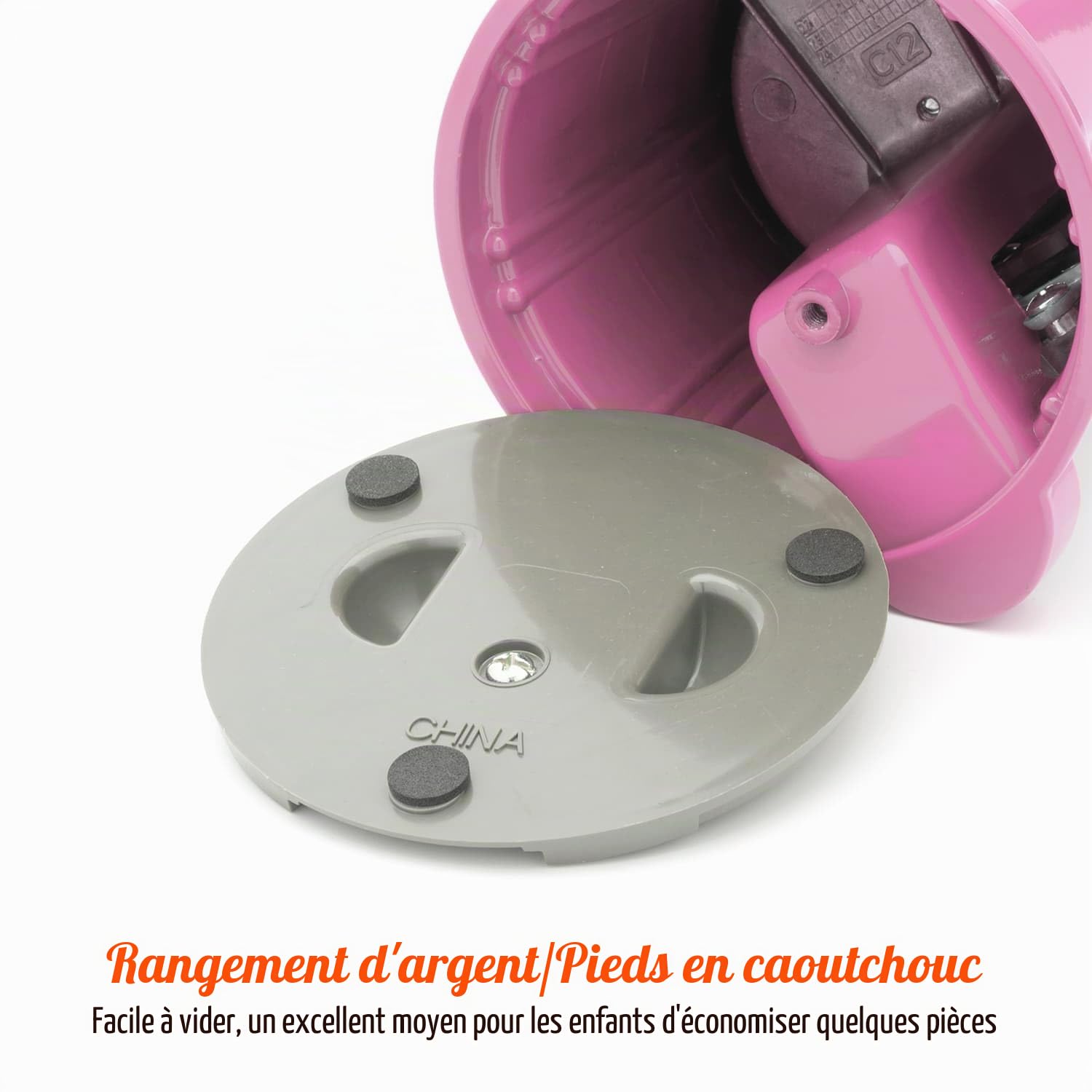CKB LTD Gumball Distributeur de Chewing-Gum Bonbons gobstoppers en Forme de pièce de Monnaie Style Rétro Tirelire H23cm (Petite Taille 23 x 12,5 x 11,5cm) (Rose)