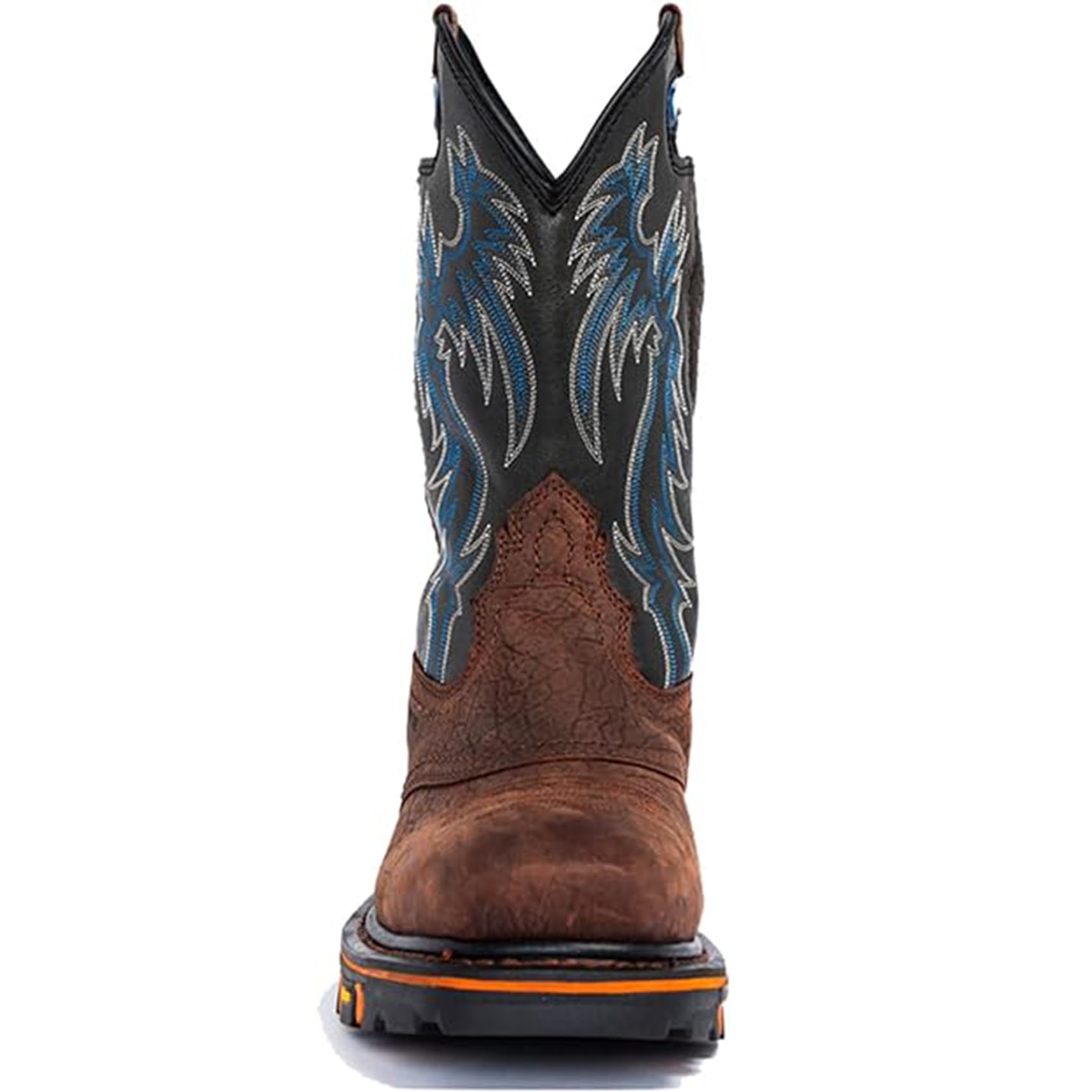 Stivali da Cowboy Western in Pelle con Punta Quadrata da Uomo Stivali da Lavoro Casual a metà Polpaccio Stivali Country Ricamati in Pelle Stivali Country Tradizionali Tradizionali