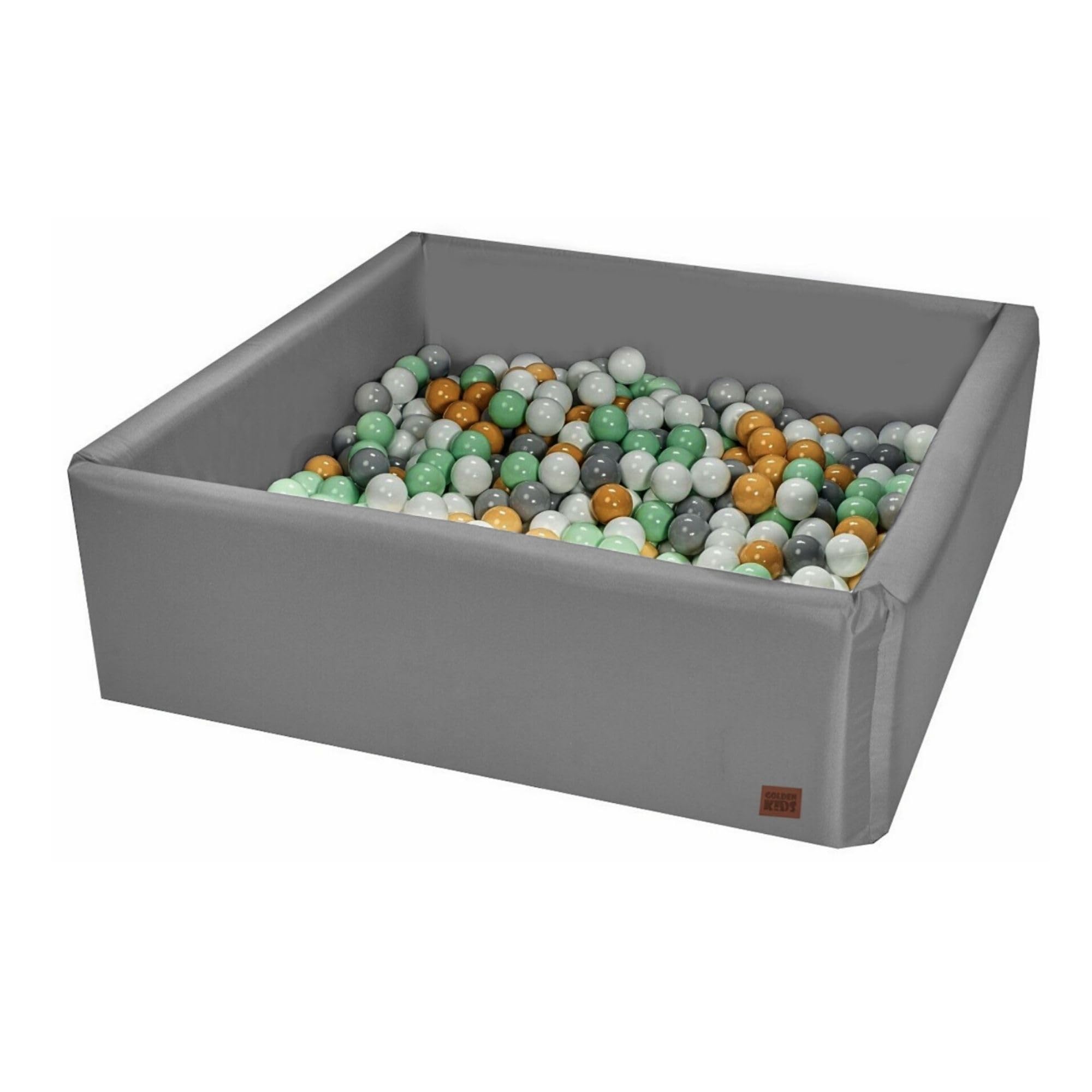 GoldenGroup Piscina de bolas para bebé, 150 x 150 cm, juguete sensorial, zona de juegos interior, piscina de pelotas cuadrada de espuma, piscina de bolas para niños