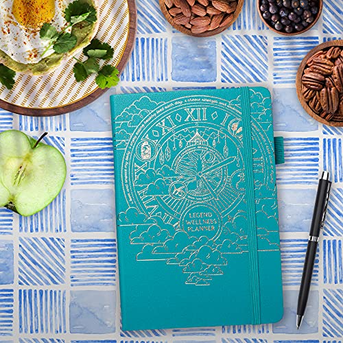Legend Wellness Planner & Food Journal – Daily Diet & Health Journal With Weight Loss, Measurement & Exercise Trackers – Lifestyle & Nutrition Diary – Lasts 6 Months, A5 Size – Turquoise #TOP6