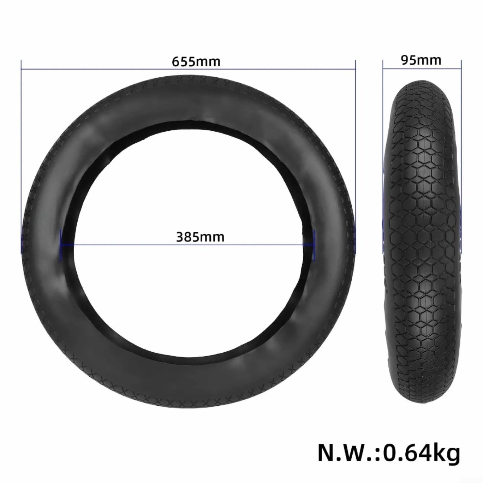 20x4.0 Negro blindado para neumáticos E-Bikes: neumático antipinchazos con agarre mejorado áspero para terreno, compatible con ATV