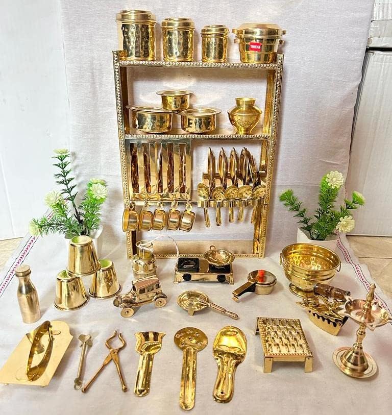 Buy Tirtha Enterprises Handcrafted Brass Miniature Kitchen Set
