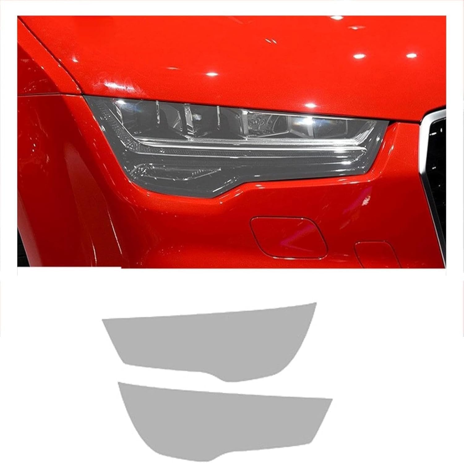 SamLng Car Front Light Film for Audi RS7 2015-2019 Car Headlight Film Front Light Transparent Blackened Moulding Vinyl Protection Sticker Car Light Film