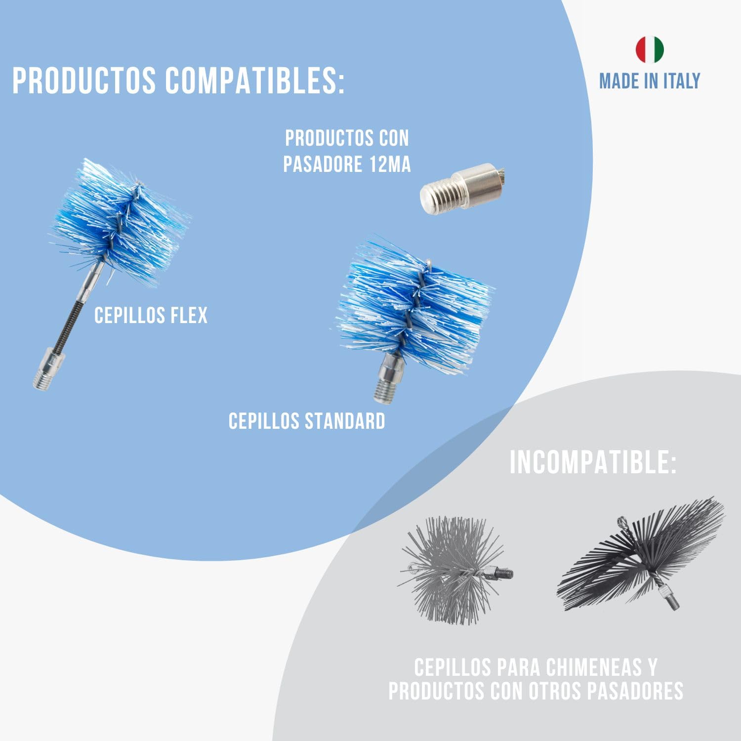 BARETTO | Extensión de Limpieza para Estufas de pellets, de Acero | Flexible, curvatura de 90° | Accesorio para conductos de Humos (6 m (2X 3m))