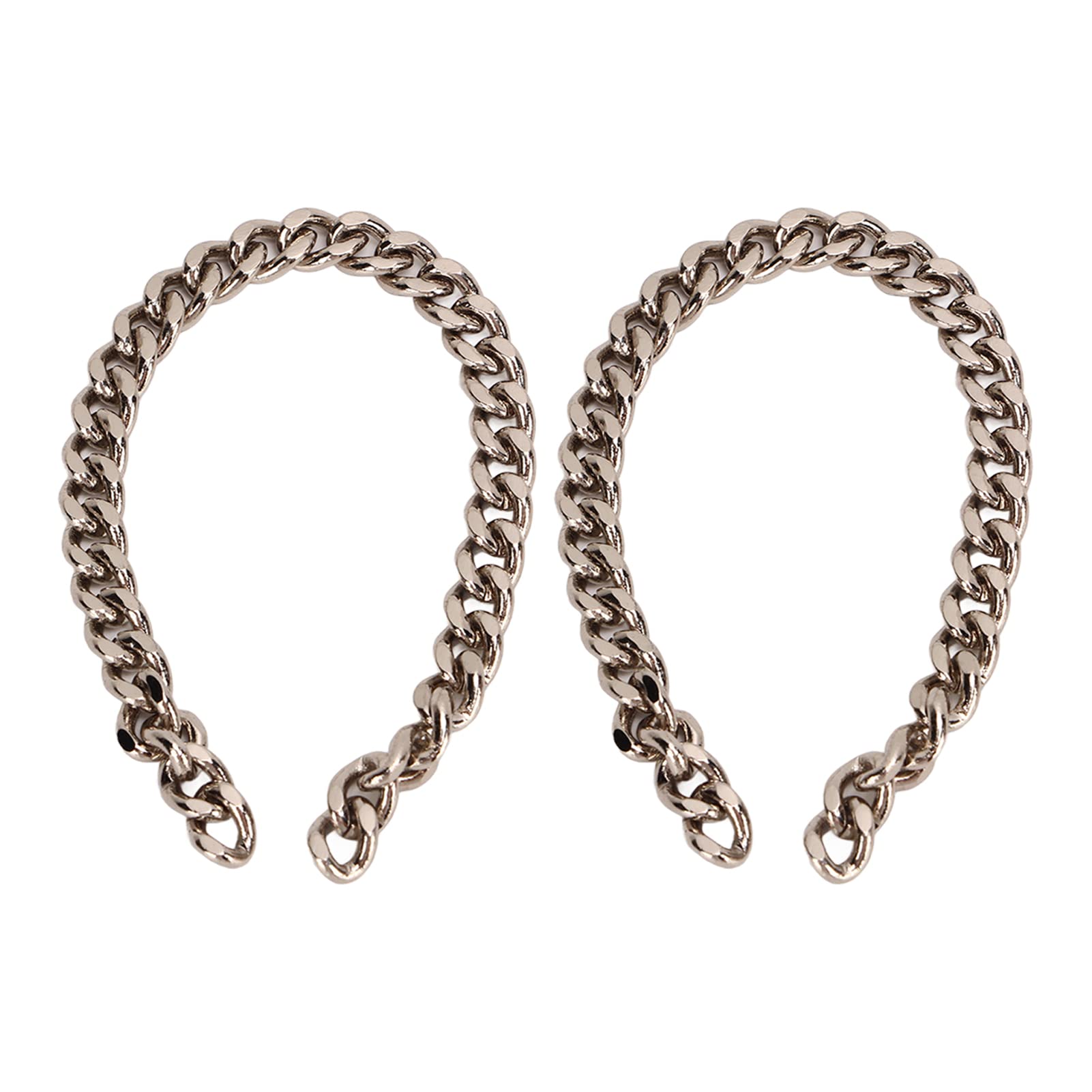 Cadenas de Bordillo de 10 M, Bolso de Cadena Artesanal de Metal, Correa de Cadena Plana de Repuesto de Metal, Bolso de Mano, Bolso Bandolera, Accesorios de Correa de Cadena de Bricolaje(Plata)