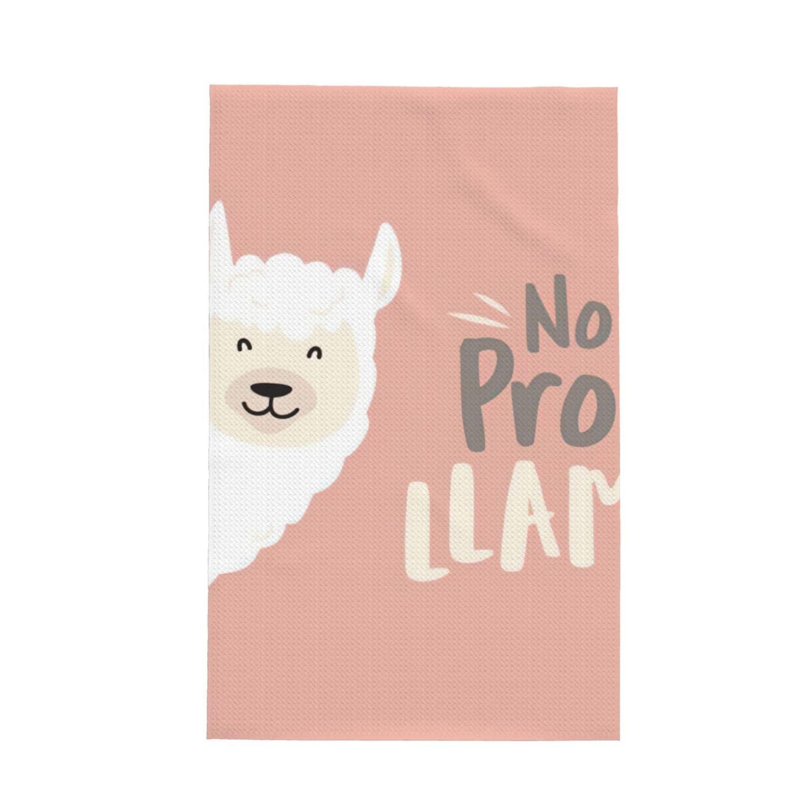 CKGODGF Cute Llama Print Absorbent Waffle Dishcloths,Kitchen Towels With Hanging Loops,Tea Towels.