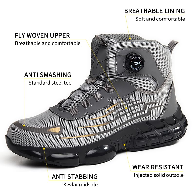 Image of Steel Toe Work Sneakers for Men Women Lightweight Comfortable Industrial & Construction Work Safety Shoes
