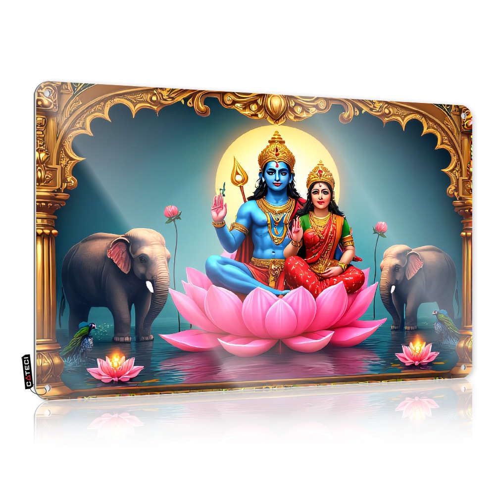 Bar Metal Sign Decor Lord Shiva And Goddess Parvati On A Lotus. Tin Sign Coffee Sign Decor Bar Rules Sign(30X40CM)
