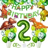 🐊 El juego de cumpleaños de dinosaurio de 2 años contiene 4 globos de aluminio con forma de dinosaurio, que son nuevos, lindos y muy populares entre los niños. Decorar fiestas infantiles con globos de dinosaurios será lo más destacado de la fiesta.