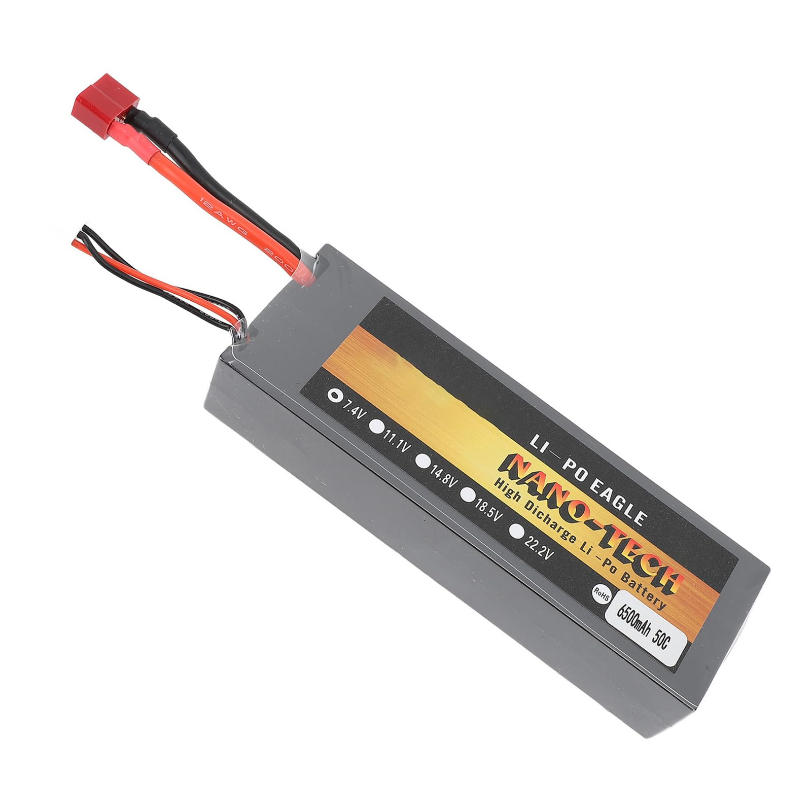 RC-Car-Lithiumbatterie, 7,4 V, 6500 MAh, Hartschalenkoffer