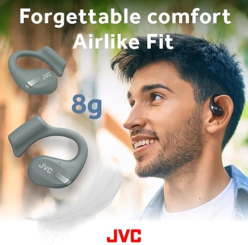 Miniatura 10 de JVC Nuevos auriculares inalámbricos de oreja abierta con controladores grandes de 0.630 in para un sonido potente, uso de un solo oído, tamaño