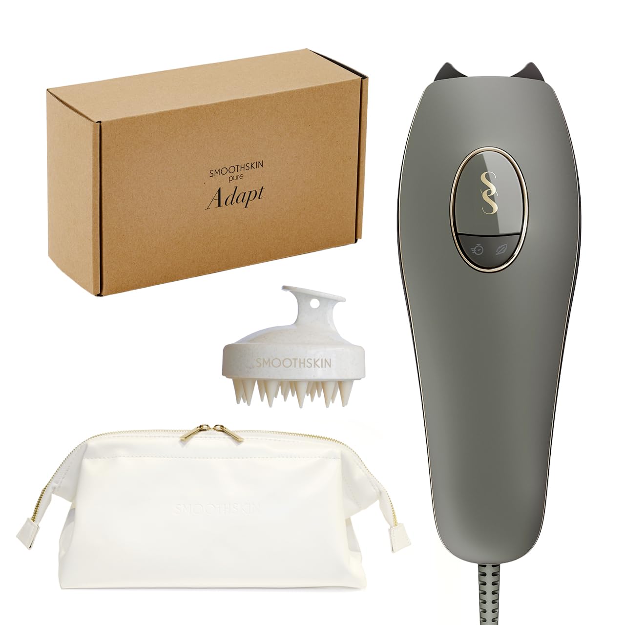 SMOOTHSKINPure Adapt Green IPL & Vanity Bag & Scrubber: Laser Hair Removal Device for Women & Men, Pure Fit Upgrade; Long-Lasting Hair Reduction, for Body & Face, Home Hair Removal