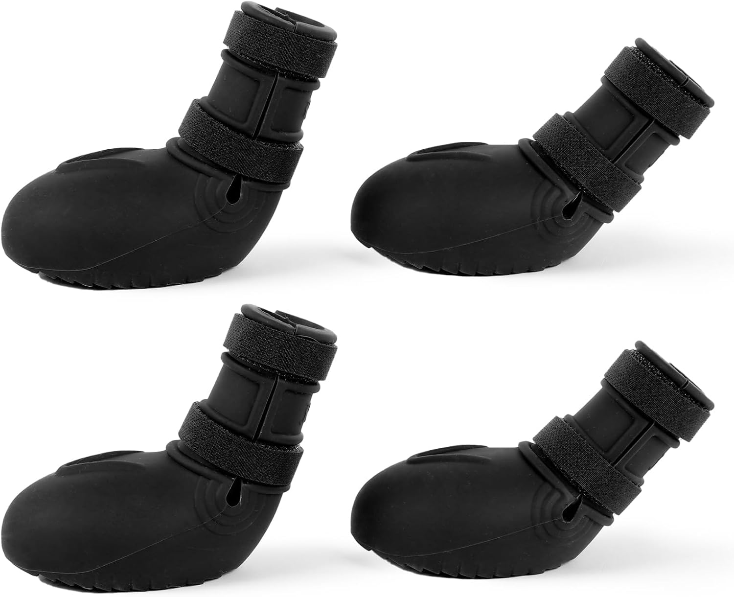 Waterproof Dog Boots, Rain Shoes for Small Medium Large Dogs, Non-Slip Dog Shoes with Differentiated Front & Rear Design, Paw Protectors for Rain Snow Mud Hot Pavement, Black S