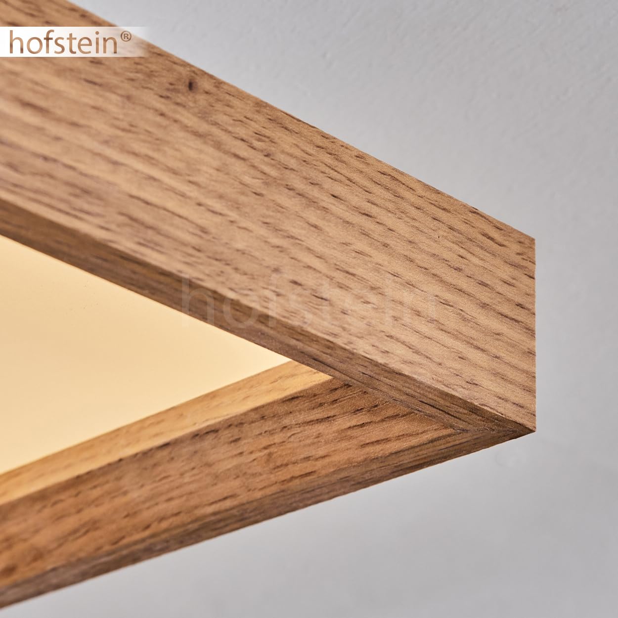 Plafón LED Longvic, moderno plafón de metal/MDF/plástico en negro/madera/blanco, longitud 80 cm, 24 vatios, 2650 lúmenes, 3000 Kelvin