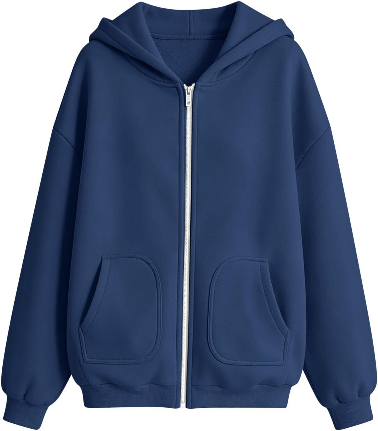 Girls Zip Up Hoodies Teens Cute Preppy Y2K Oversized Hooded Sweatshirt Fall Casual Long Sleeve Jacket Coats with Pockets